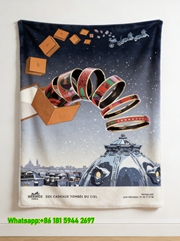 Hermès Winter Paris Colorful Enamel Bracelets Flannel Throw Blanket IMG_5379
